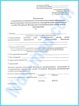 Оформить медицинскую справку 001 ГС/у для госслужбы с подлинными печатями